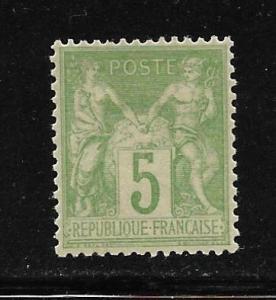 FRANCE - SCOTT #105 - PEACE & COMMERCE - F-VF - LIGHTLY HINGED - OG