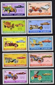 Fujeira 1970 Cars (old & new) set of 10 unmounted min...