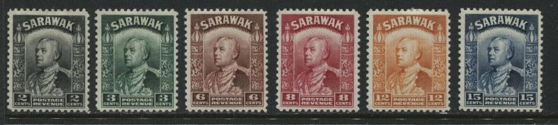 Sarawak 1941 various 6 values to 15 cents mint o.g.