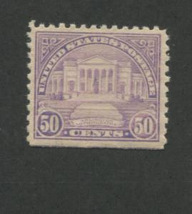 1922 US 50 Cents Postage Stamp #570 Mint Never Hinged Very Fine Original Gum 