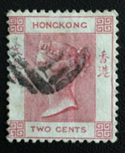 HONG KONG 1880 QV 2c Used wmk CC Rose SG#28 HK3758