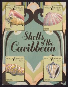 Antigua Sc# 3148 MNH Shells of the Caribbean II (M/S)