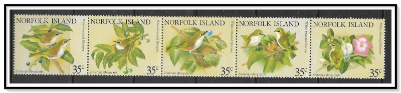 Norfolk Island #287 White-breasted Silvereye Bird Strip MNH