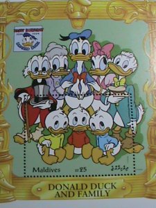 ​MALDIVES STAMP-1994 DONALD DUCK AND FAMILY-DISNEY CARTOON MNH S/S SHEET VF