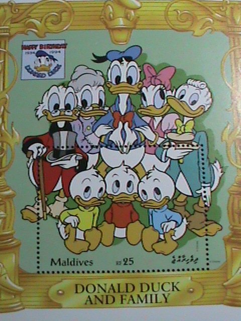 ​MALDIVES STAMP-1994 DONALD DUCK AND FAMILY-DISNEY CARTOON MNH S/S SHEET VF