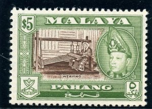 Malaya - Pahang 1957 $5 brown & yellow olive (p13x12½) superb MNH. SG 86b. 