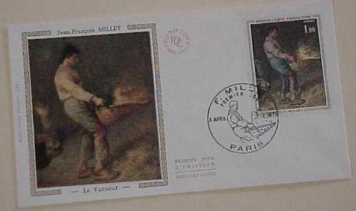 FRANCE FDC  MILLET 1971  SILK CACHET  UNADDRESSED