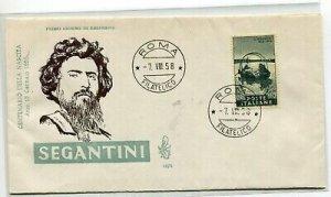 Italy FDC Venetia 1958 Segantini not traveled