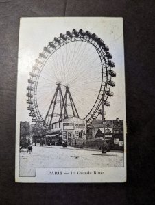 1922 France Postcard Cover Vitret to Biel Switzerland Paris Ferris Wheel