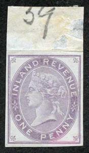 1d Lilac Postal Fiscal SGF20-22 Imprimatur Plate 39