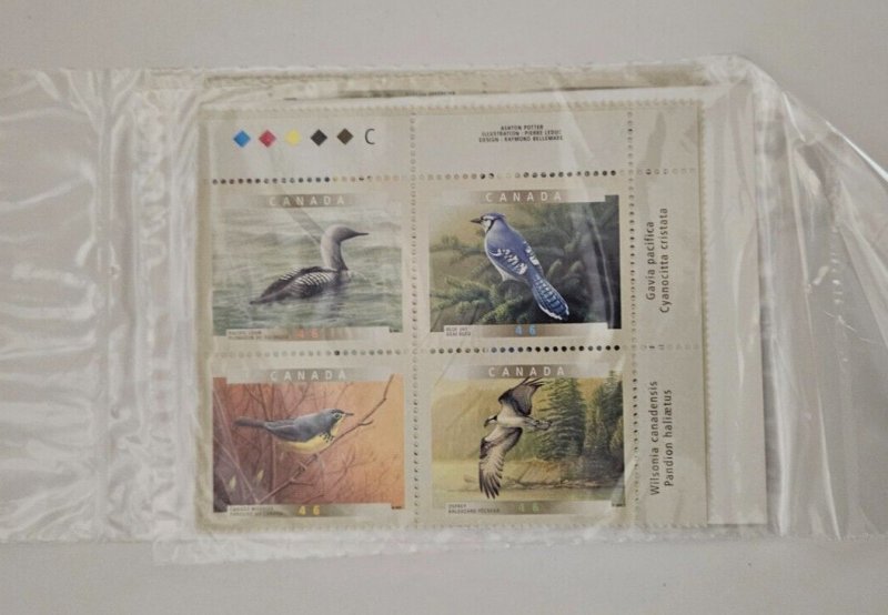 Canada 2000 Birds of Canada 1842a Set of Corner Inscription Blocks