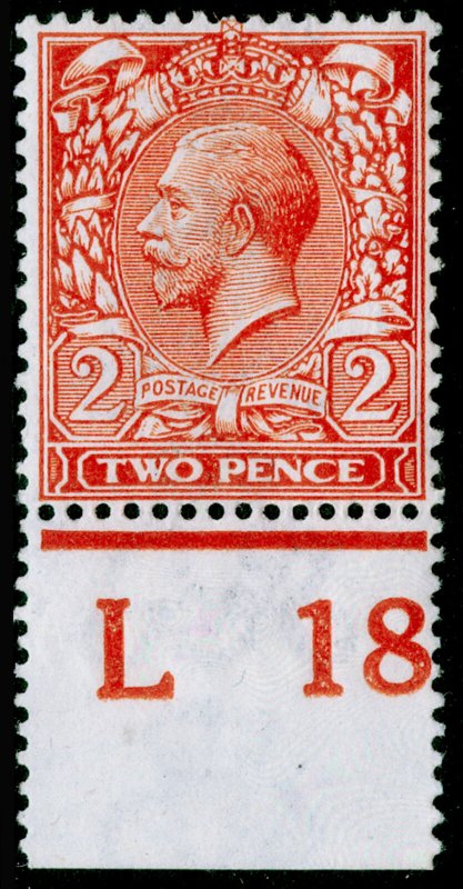 SG367 SPEC N19(3), 2d deep reddish orange, NH MINT. Cat £100. CONTROL L18 PERF.