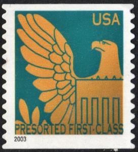 SC#3798 25¢ Eagle Coil Single (2003) Used