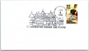 US SPECIAL EVENT POSTMARK COVER 100 YEARS OF WINCHESTER HOUSE SAN JOSE CA 1986 C