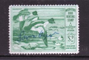 Scott  RW16 1949 Duck  Stamp sined   gum on back