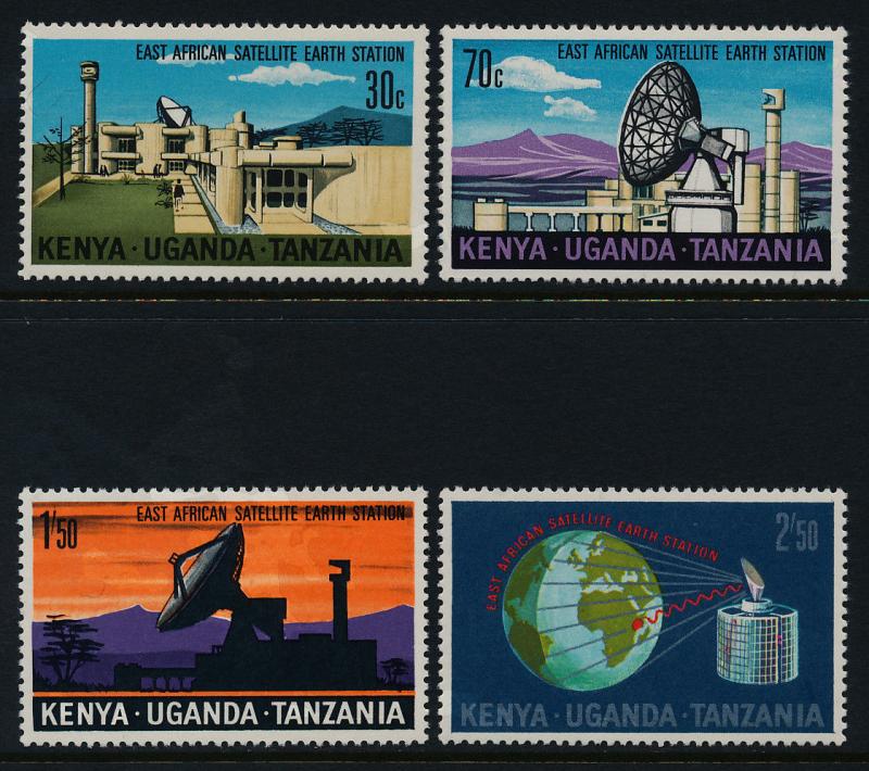 Kenya, Uganda & Tanzania 213-6 MNH Satellite Earth Station, Map, Globe