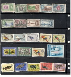 BRITISH HONDURAS COLLECTION ON STOCK SHEET MINT/USED