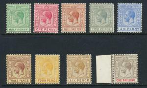 BAHAMAS 1921, VALUES TO 1sh, VF MNH/LH SG#115-23 CAT£36 $47 (SEE BELOW)