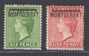 1876-83 Montserrat, Stanley Gibbons n. 1/2 - MH*