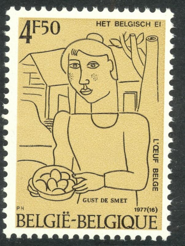 BELGIUM 1977 EGG FARMER Issue Sc 999 MNH