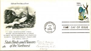 FDC 1982 SC #2002b Artcraft, Mountain Bluebird & Syringa - DC Cancel - J5366