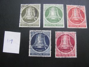 BERLIN 1952-3 USED SC 9N74-79 SET  VF/XF $63 (117)