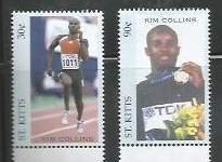 ST. KITTS - Kim Collins - Perf 2v Set - Mint Never Hinged