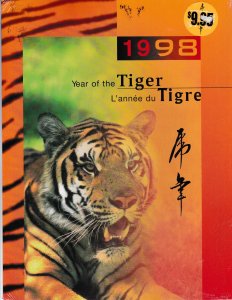 Canada 1998 Year of the Tiger Souvenir Folder with Canada Hong Kong & China Post