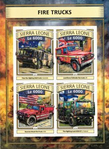 SIERRA LEONE 2016 - Fire trucks /complete set MNH ( SH+BL) - 2 scans