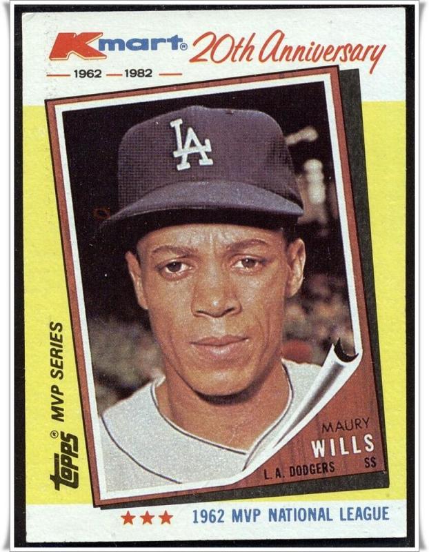 1982 K-Mart 20th Anniversary #2	Maury Wills: 62 NL MVP