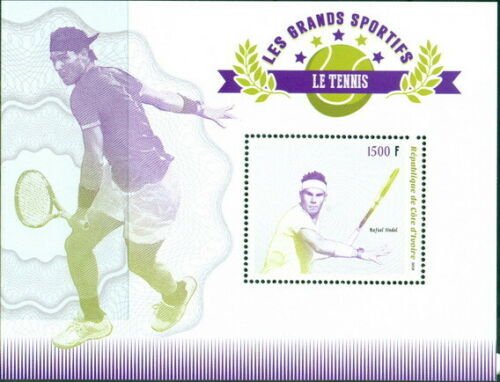 2018 souvenir sheet Tennis Rafael Nadal sport 