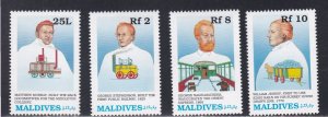 Maldive Islands # 1363 / 1368, Railway Pioneers, Mint NH, 1/3 Cat.