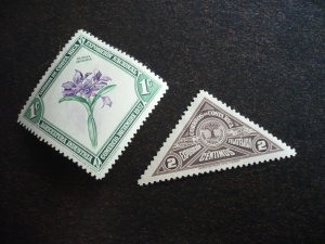 Stamps - Costa Rica - Scott# 179, 184 - Mint Hinged Partial Set of 2 Stamps