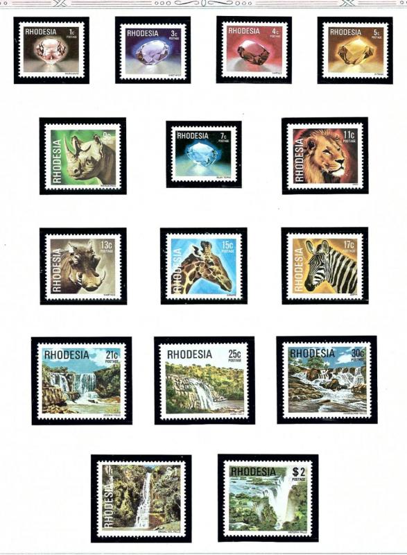 Rhodesia 393-407 MNH 1978 Definitive Set