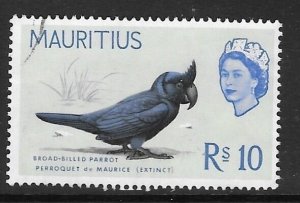 MAURITIUS SG331 1965 R10  BIRD (BROAD BILLED PARROT ) FINE USED