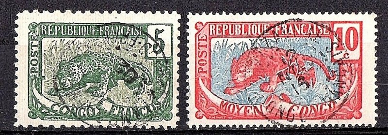 French Offices  Congo & Mid. Congo 1900-07 38,6 used scv $2.20 less 50%=$1.10