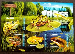 *FREE SHIP Sierra Leone Marine Life Frogs 2016 Reptiles Pond Life (ms) MNH