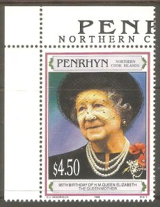 PENRHYN ISLANDS Sc# 445 MNH FVF Queen Mother 95th Birthday