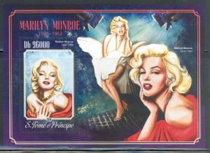 SAO TOME   2015 MARILYN MONROE SOUVENIR SHEET   MINT NH