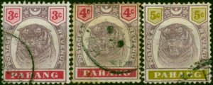 Pahang 1895-99 Set of 3 SG14-16 Good Used