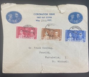 1937 Barbados First Day Cover To St Michael King George VI Coronation