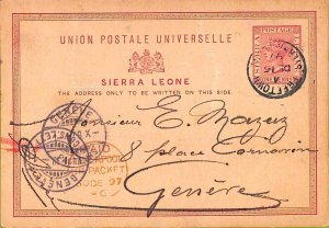 ac6693 - SIERRA LEONE - POSTAL HISTORY - STATIONERY Card to SWITZERLAND 1897