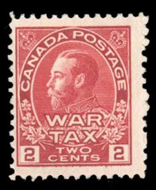 Canada #MR2 Cat$82.50, 1915 2c carmine, never hinged