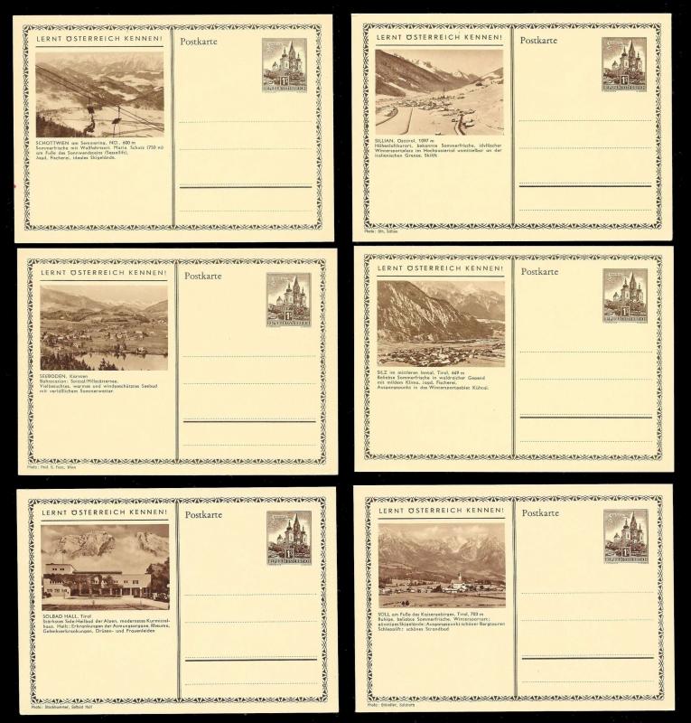 AUSTRIA (120) Scenery View Brown 1 Shilling Postal Cards c1950s ALL MINT UNUSED