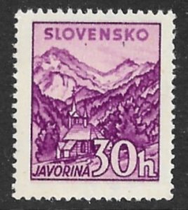 SLOVAKIA 1944 30h Red Violet Scenic Views Issue Sc 106 MNH