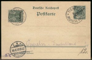 Germany 1901 China TIENTSIN Ganzsache Postal Stationery Cover 93212