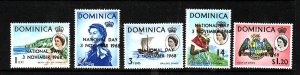 Dominica-SC#228-32-unused hinged QEII set-National Day-1968-