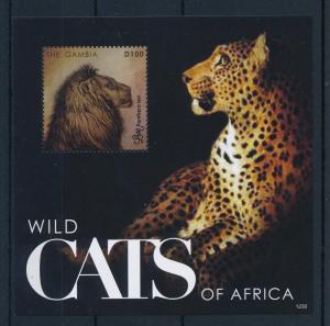 [32076] Gambia 2012 Wild Animals Mammals Wild cats Lion MNH Sheet