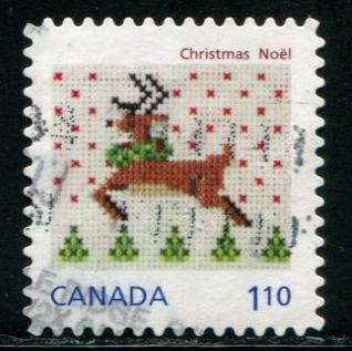 2690 Canada $1.10 Cross-stitched Reindeer SA, used