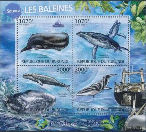 BURUNDI 2012 SHEET bur12406a BALEINES WHALES MARINE LIFE 